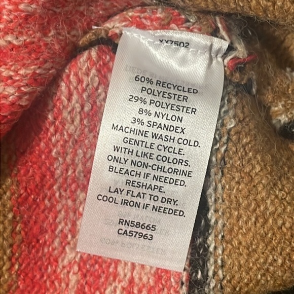 Bp sweater woman’s black mark stripe red brown cardigan button New size XXS - Picture 5 of 6